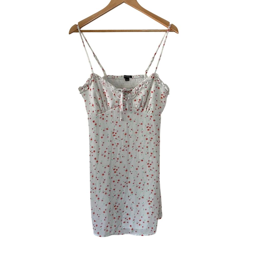 Wild Fable White Pink Floral Spring Flower Mini Sundress Women's Size Large